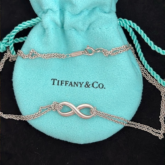 Tiffany & Co. Sterling Silver Double Chain Infinity Necklace - Picture 2 of 3